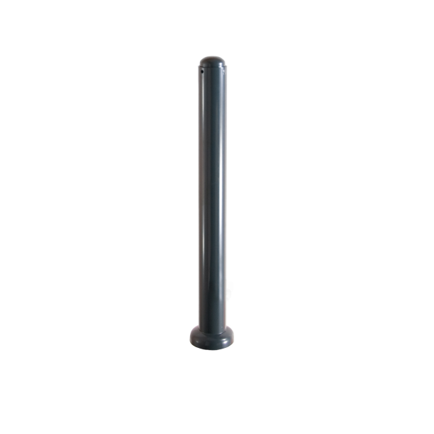 Ornamental bollard | Series 480B | � 82 mm | foldable, self-engaging lockfor casting in concrete, with hot-dip galvanized ground socket part-no. 470.60approx. 400 mm below ground | with Euro profile cylinder lock and three keys | without eyelet